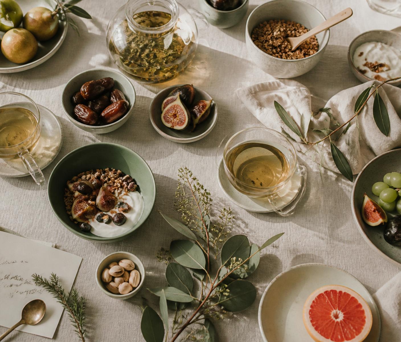 A long table set for a shared community meal